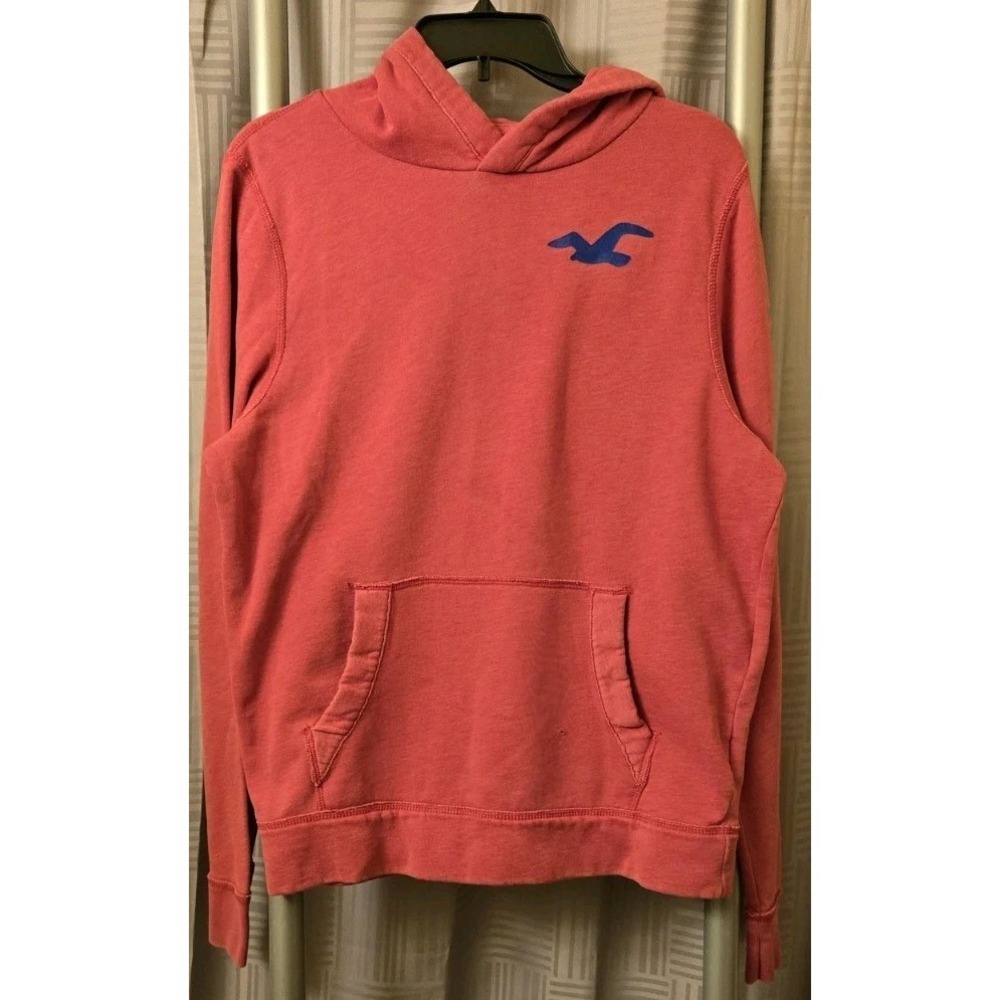 Hollister Hoodie Womens Large Red Long Sleeve Classiccore Preppy Pullover *FLAW*